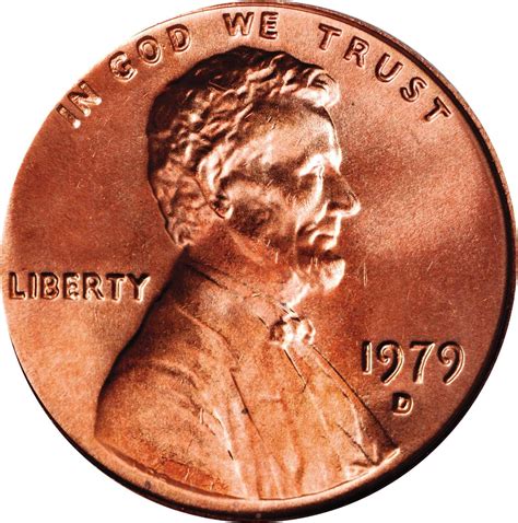 United States one cent (penny) values, 1793 to present. . 1979 penny value